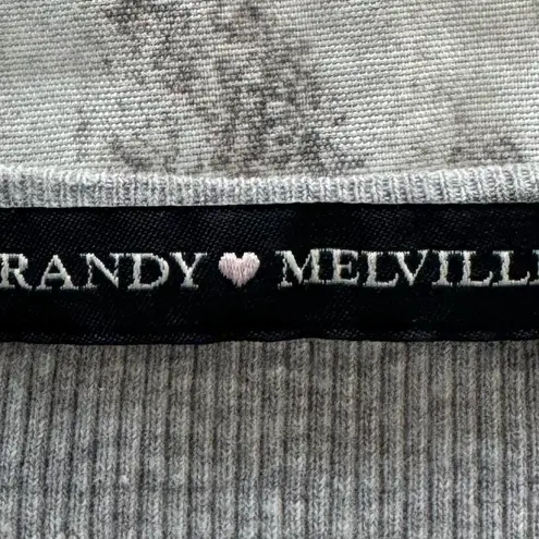 Brandy Melville  grey ribbed cropped button front placket tank top, one size