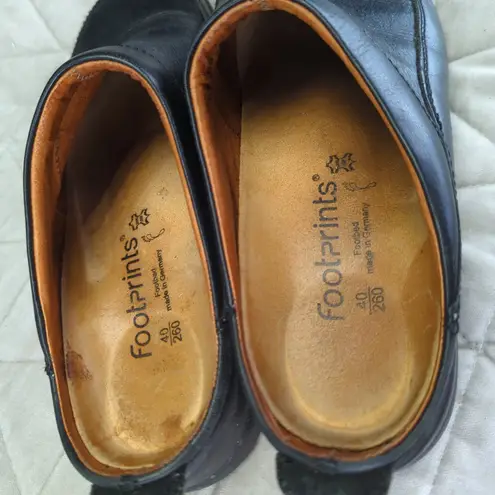 Footprints Black Leather Comfort Clogs Mule Shoes Size 40 Women's 9 Germany