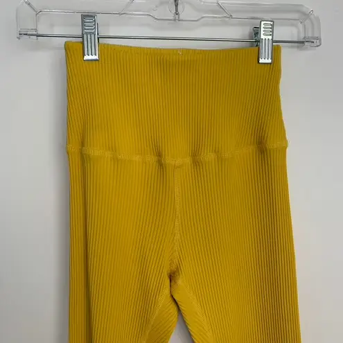 Carbon38 Ribbed 7/8 Legging Womens XS Yellow Athletic Pants
