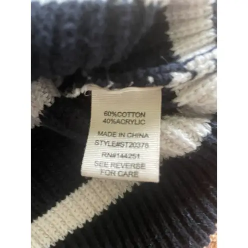 Moon Madison Navy White Striped Sleeveless Knit Sweater Size Small Cotton Blend