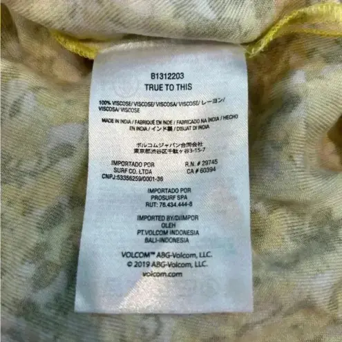 Volcom  Wanna Have Fun Mini green and yellow floral smocked Dress