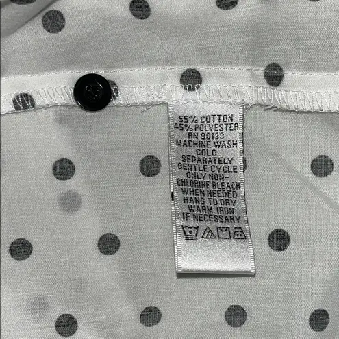 Joan Rivers Size 2X White - Black Polka Dot Button Down Tunic Shirt w/ Pockets - Image 6