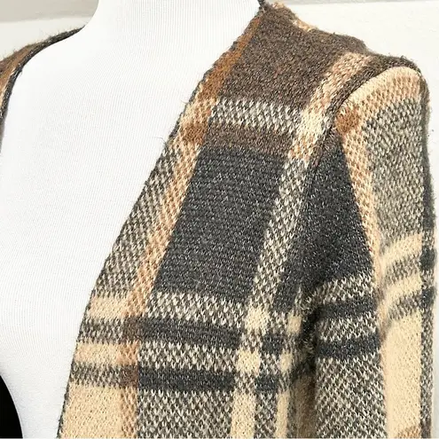 Fortune + Ivy Plaid Open Front Cardigan Sweater Large