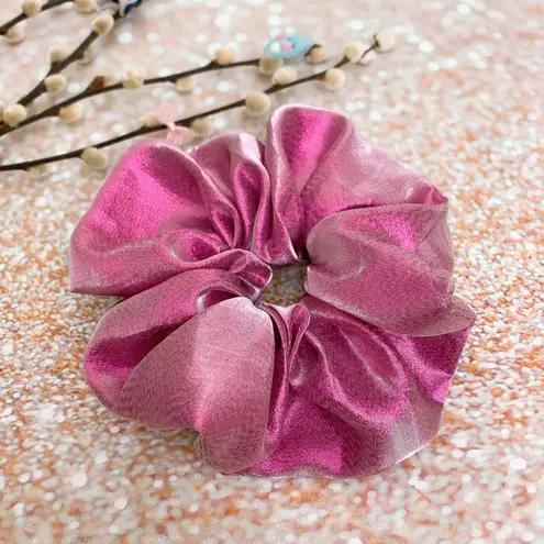 Electric Pink Metallic Jumbo Oversized XXL Scrunchie