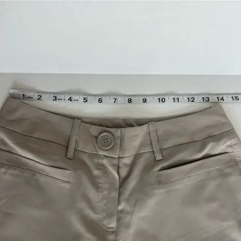 Larry Levine Stretch Culotte trouser pants size 8 sand color high waist wide leg