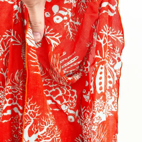 Pineapples Womens Hawaiian Beachy Fish Coral Print Kimono Cover Up Size M Red Size M