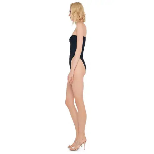Norma Kamali Slinky Marissa One Piece Bikini in Black Medium New Womens