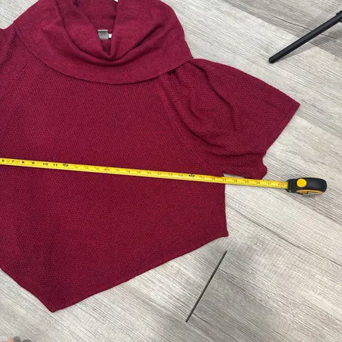 NEW DIRECTIONS WEEKEND Short Sleeve Cowl Neck Poncho Sweater, Womens 3X Red