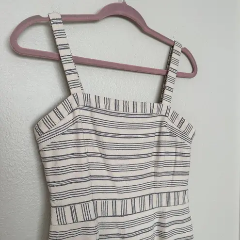 Anthropologie Paper Crown Womens S Romper Lined Shorts Zipper Jumper Cream Navy