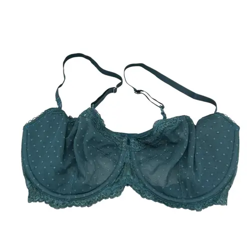 Dobreva 38E Bra Women’s Full Coverage Unlined Underwire Lace Mesh Sheer Blue Size undefined