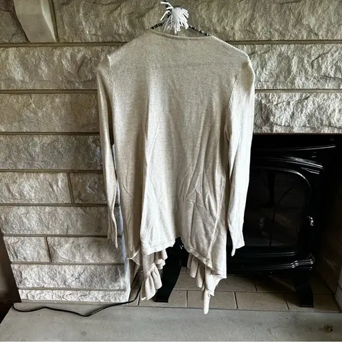 INC International Concepts beige cardigan open snap closure large