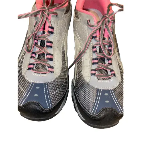 Brahma SACHA Work Safety Toe Leather Pink Gray Lace Up Shoes WOMENS 8.5