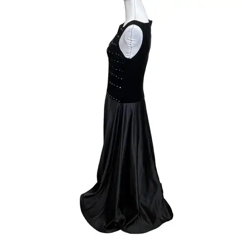 Tadashi Shoji Tadashi Vintage 80s Velvet Satin Ball Gown Black Women’s Size 8 Rhinestone Forma