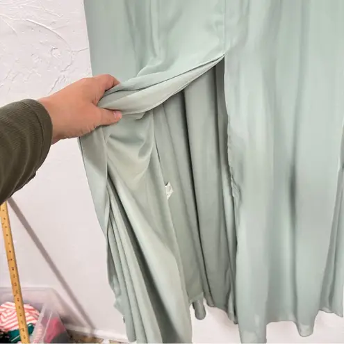 Birdy Grey  Mint Green One Shoulder Maxi Dress Womens XS Bridesmaid Formal Gown