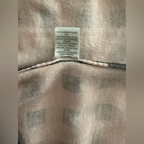 Christopher & Banks Women's Sweater Pink/ Grey Checkerboard Button Down Sz L