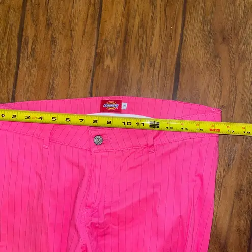 Dickies Vintage Y2K hot pink pinstripe slacks trousers straight leg pants juniors sz 11