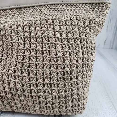 Jackson Beige Crochet Knit Style Double Strap Shoulder Bag Women's Purse