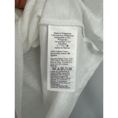 J.Crew White Girlfriend Tee Size L 100% Cotton New With Tags Made In Philippines