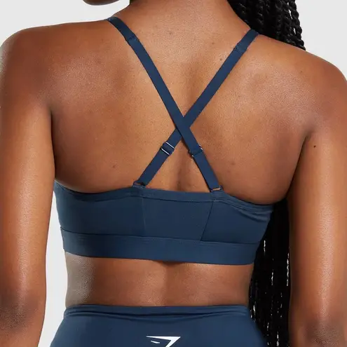 Gymshark Navy Blue Ruched Sports Bra