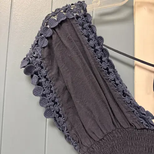 Abercrombie Fitch "Vintage Havana Cornflower Blue Crochet Top Women's Juniors M Size 8