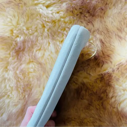 Vintage White Leather Clutch / Mini Handbag 8x5