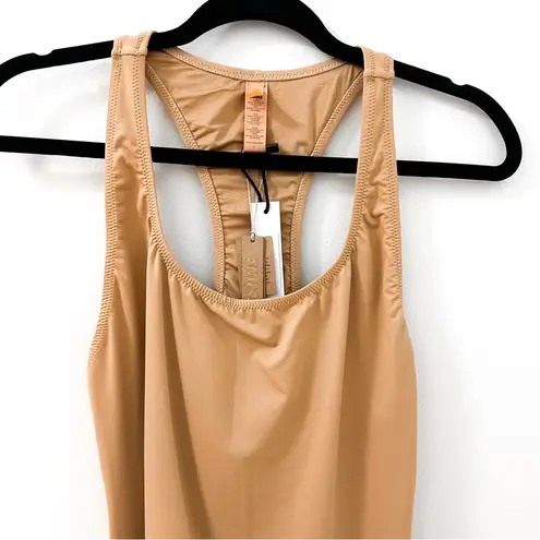 SKIMS NWT Swim Cycle Suit One Piece Women's Size M Ochre Racerback Scoop Neck L