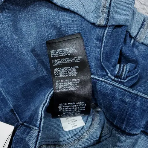 Liverpool Chloe Pull On Stretch Jean Shorts Size 0 25 Blue Rolled