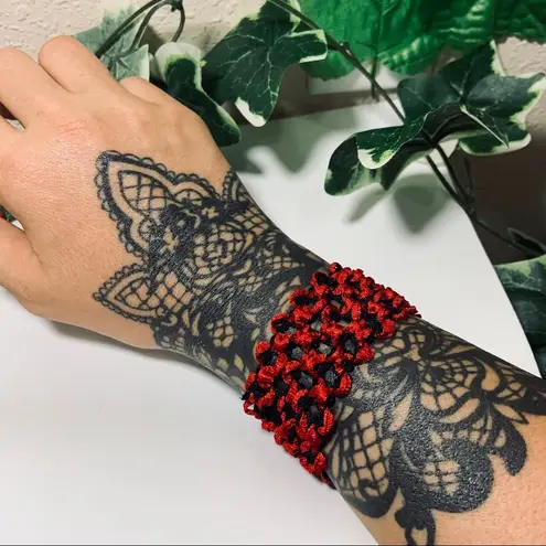 Black & Red Rave 90’s Bracelet Arm Band New