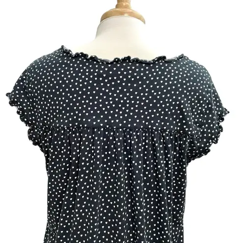 Eileen West Hearts Cottagecore Feminine Romantic Nightgown Black size Large