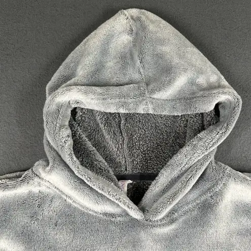 Joyspun Hoodie Womens M Penguin Embroidered Plush Sweatshirt Cozy Fleece Gray Size M