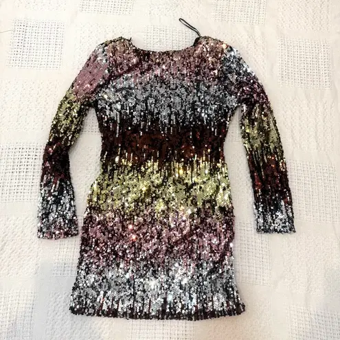 XTaren large ombre sequin low back stretch mini dress D1 2890