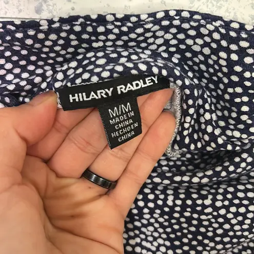 Hilary Radley Pleated Midi Skirt - Black & White Dot Print | Size M