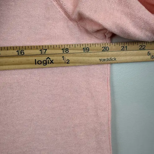 J.Jill Sweater Women M Pink Linen Blend Knit Long Sleeve Classic Lightweight Pink Size M