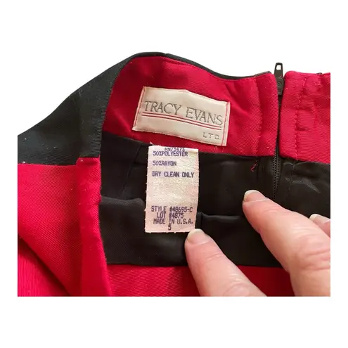 Vintage 90s Red Black Color Block high waisted mini skirt goth Harley Quinn 5 Size undefined