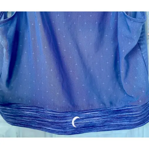 Ladies Zyia Active Periwinkle Blue Sheer Polka Dot Sleeveless Workout Crop Top