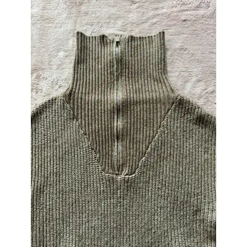 Cupcakes & Cashmere Notch Collar Sweater Dress Tan Zip Shawl Size Large