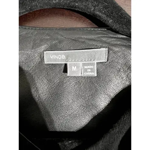 Vince Leather Moto Jacket M | Mixed Media Magic | Soft Power