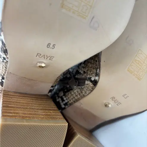 Raye Revolve Merit Size 6.5 High Heel Bootie Natural Snake Skin Embossed