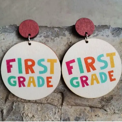 First Grade Earrings 1st Fun Teacher Back to School Drop Dangle Students Gift OC