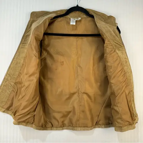 Coldwater Creek Vintage Suede Leather Vest X-Large Floral Embroidery Full Zip