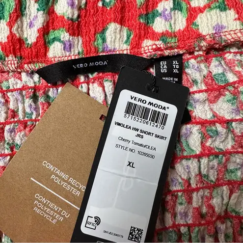 VERO MODA Olea Floral Skirt NWT Women’s Size XL Cherry Tomato