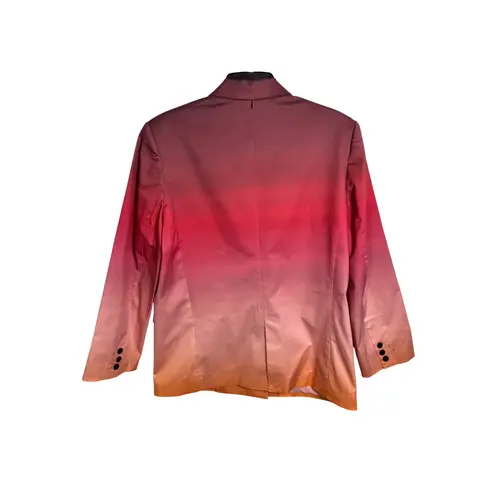 MISA Los Angeles  Viva Ombre Poplin Double Breasted Blazer Pink Peach Size L