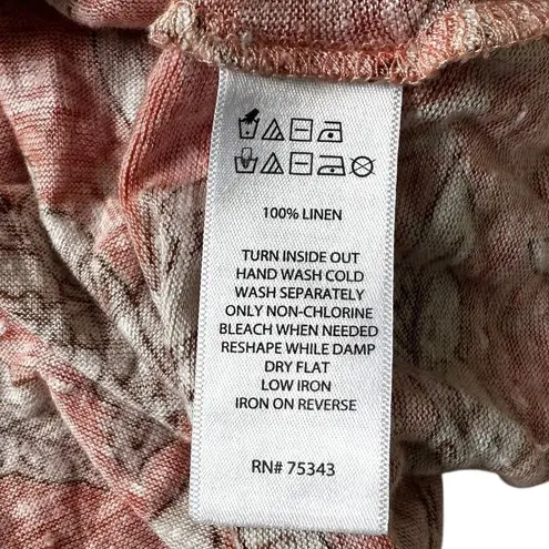 Rachel Roy Coral Pink Floral Linen Blouse Women's Top Size XL | 73-8