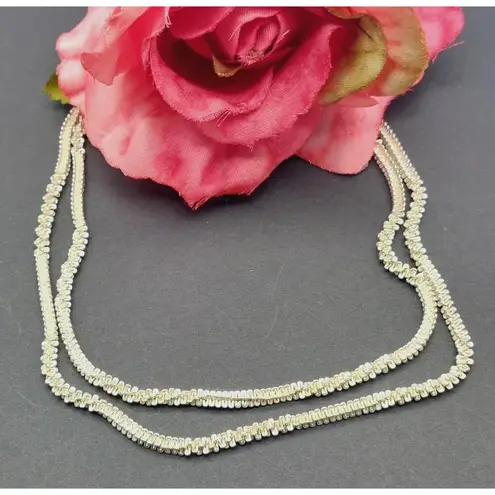 Unique Silver Tone Twisted Chain Rope Necklace Chain 24 Inches Long