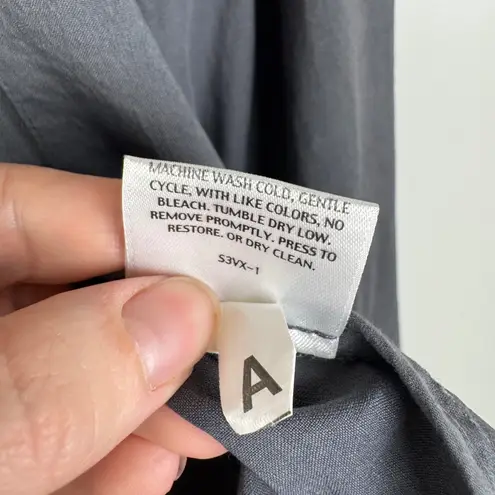 Eileen Fisher Linen Blend Blazer Jacket Size XL Gray Open Lightweight Minimalist