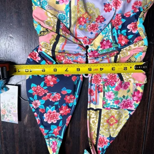 Johnny Was One piece halter top bathing suit swimsuit pool Beach Resort BoHo coastal