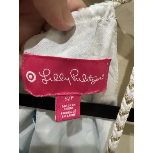 Lilly Pulitzer For Target Halter Top Womens S Sea Urchin Blue Beachy Resortwear