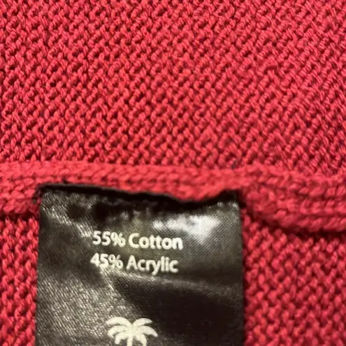 TASI Malibu sweater poncho with tassel fringe and southwest/aztec embroidery M