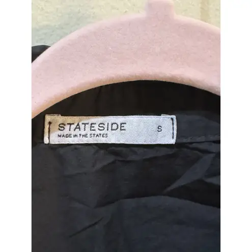 Stateside Poplin Puff Sleeve Blouse Black Size Small