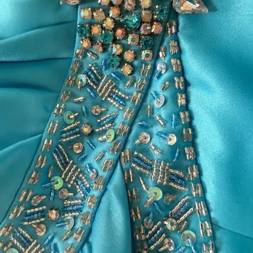 Masquerade Vintage Y2K Turquoise Blue Cinderella Gown Formal Dress 7 8